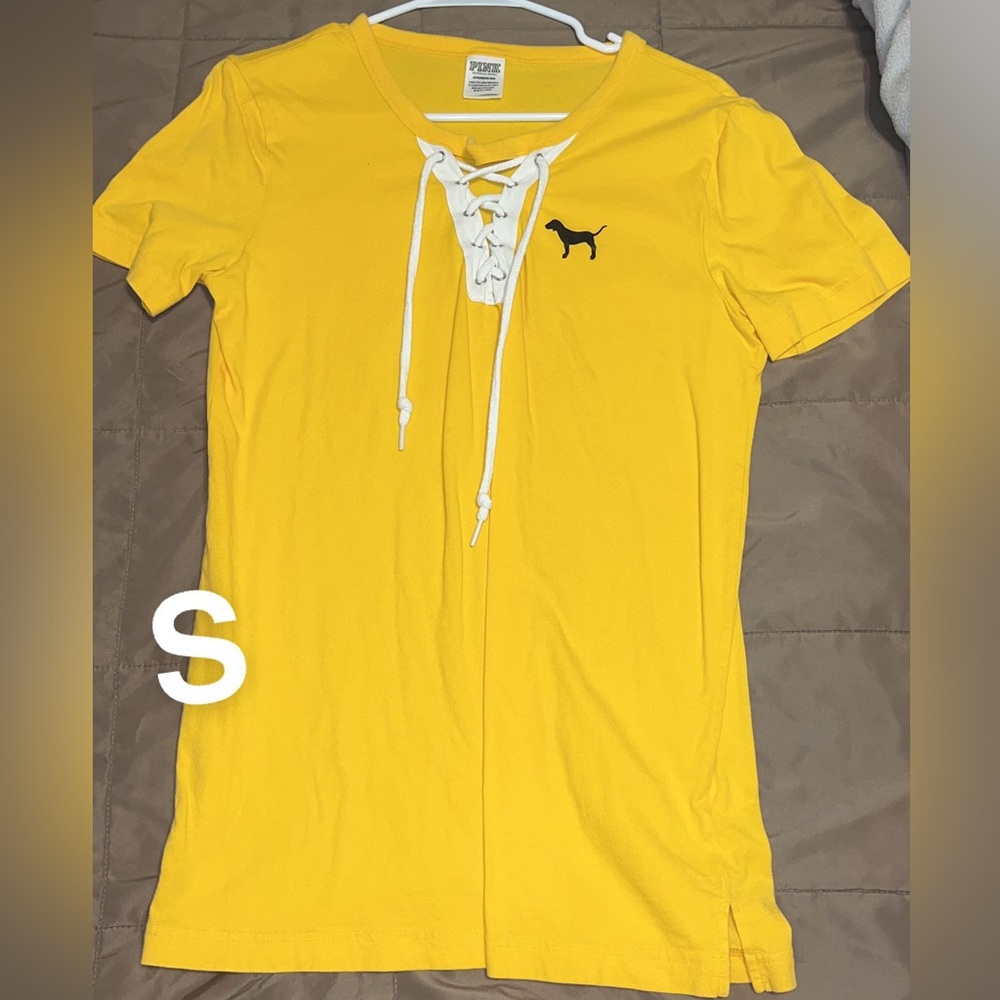 PINK Lace up T-shirt